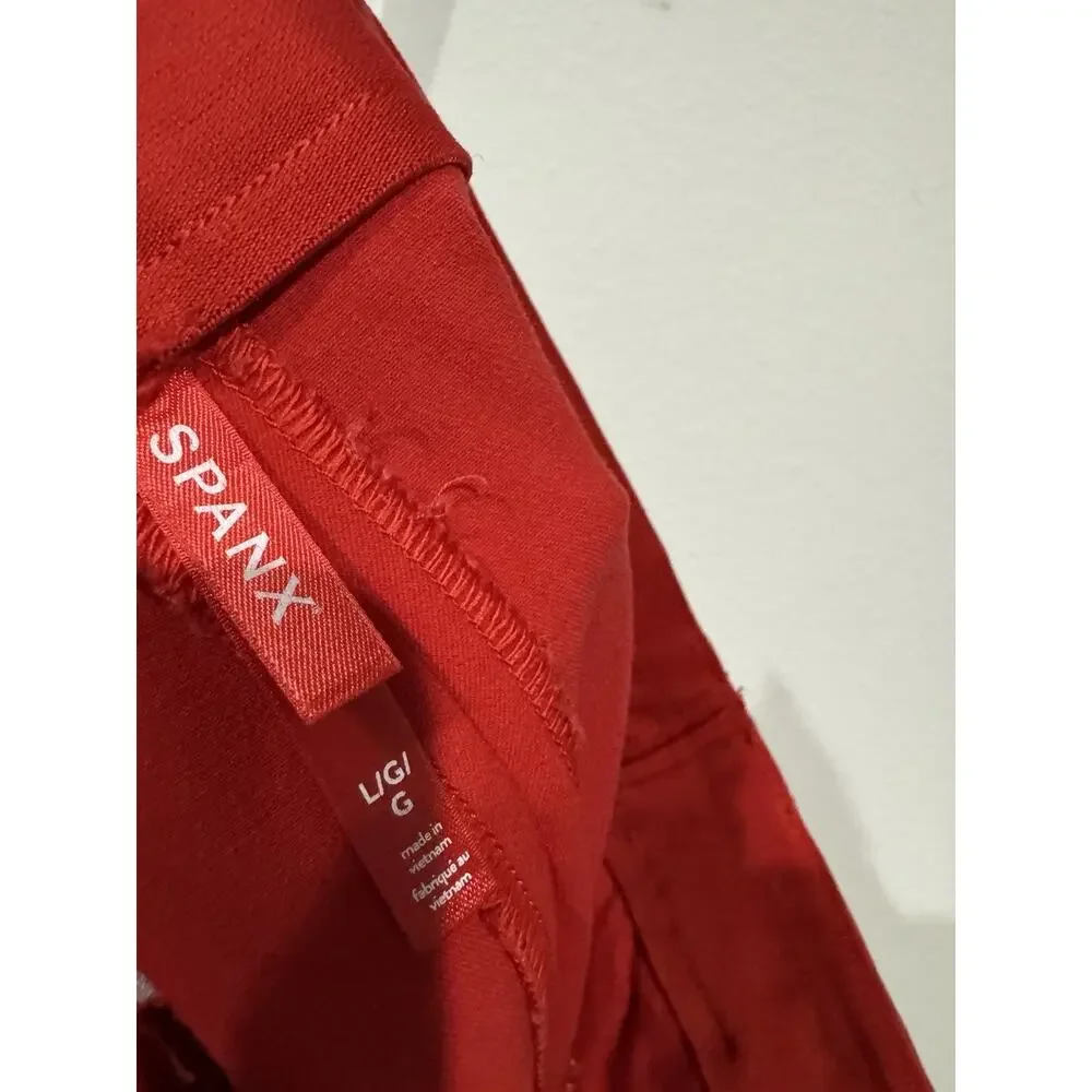 Spanx Shorts Womens L Ultimate Classic Red Pockets Stretch 20370R